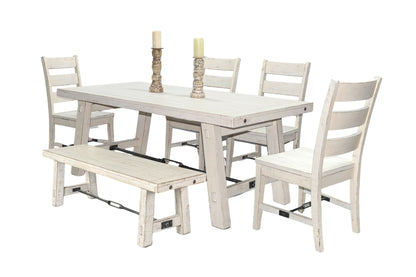 6 Piece Dining Set With Turn Buckle - White Sand