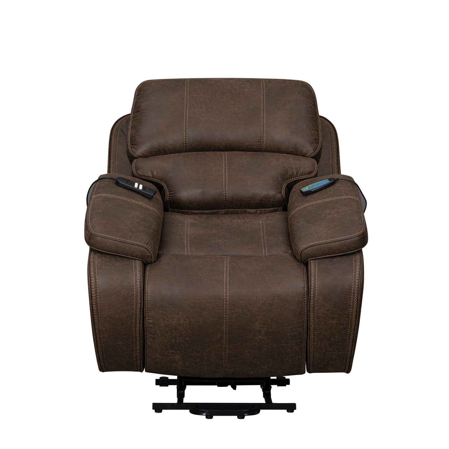 Brookings - Power Lift Recliner With Heat & Massage - Brown