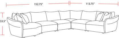 Playful - 6 Piece Modular Sectional - Canes Cobblestone