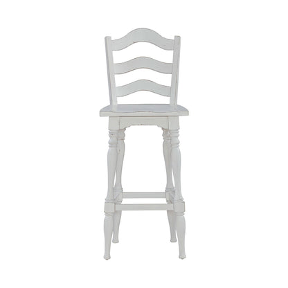 Magnolia Manor - Ladderback Swivel Bar Stool - White