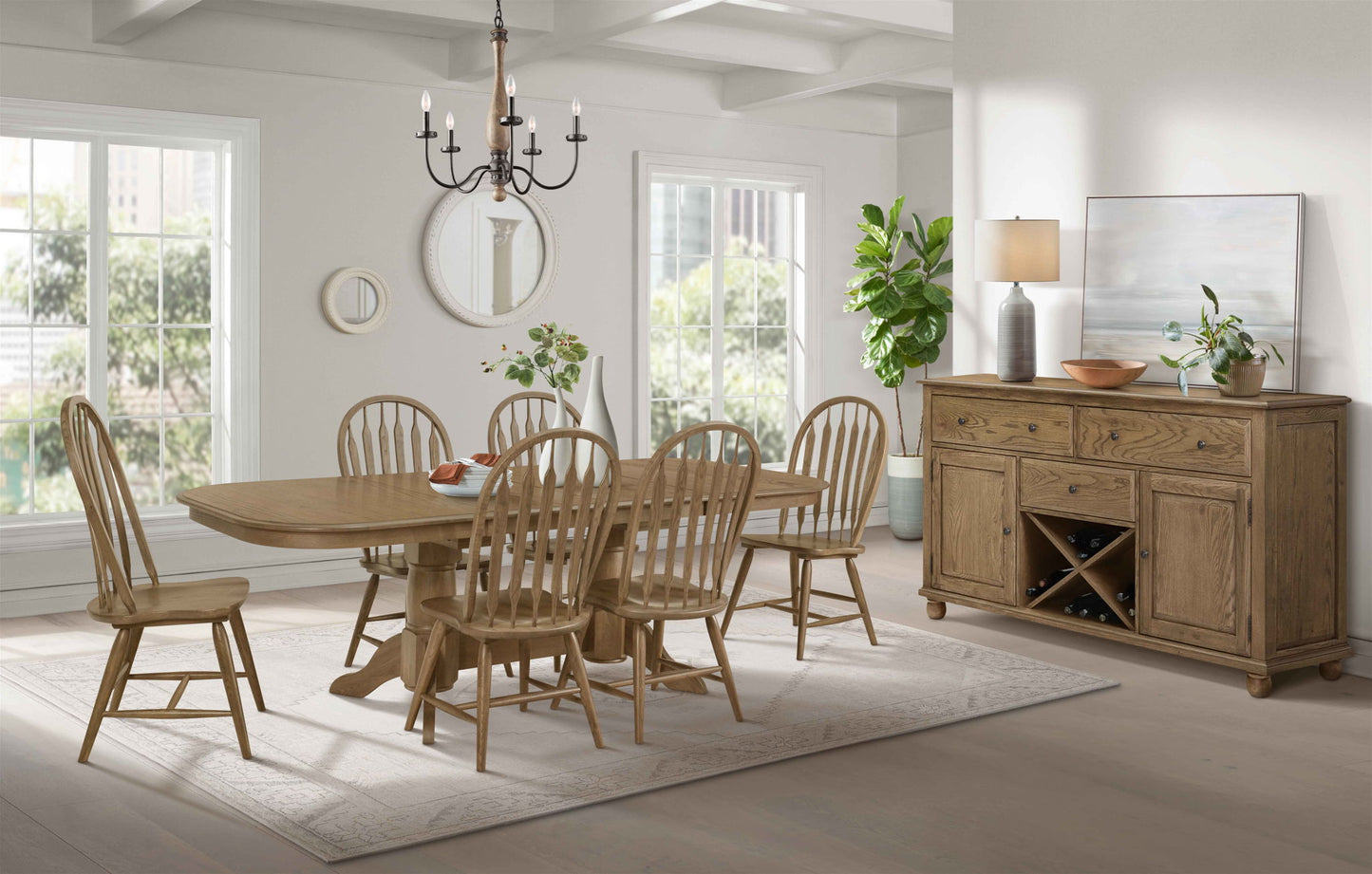 Colonial Oak - Trestle Table - Weathered Chestnut