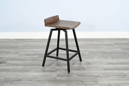 Doe Valley - 24"H Wood Swivel Stool - Buckskin