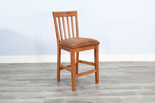 Sedona - Slatback Barstool With Cushion Seat - Rustic Oak