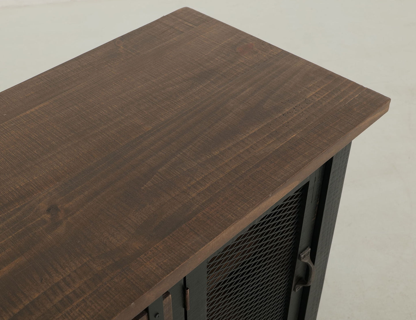 Pueblo Black - TV Stand / Console / Wall Unit - Black / Medium Brown