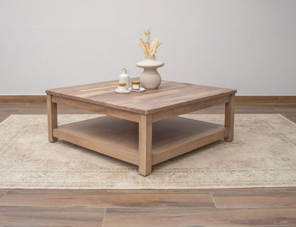 Natural Parota - Square Cocktail Table - Brown Cappuccino