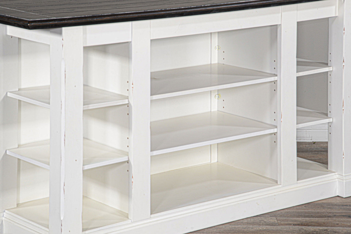 Carriage House - Kitchen Island, 13" Drop Leaf - Cottage White / Europen Dark
