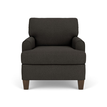 Moxy - Fabric Chair, T-Shaped Seat Cushion, Rounded Mailbox Arms