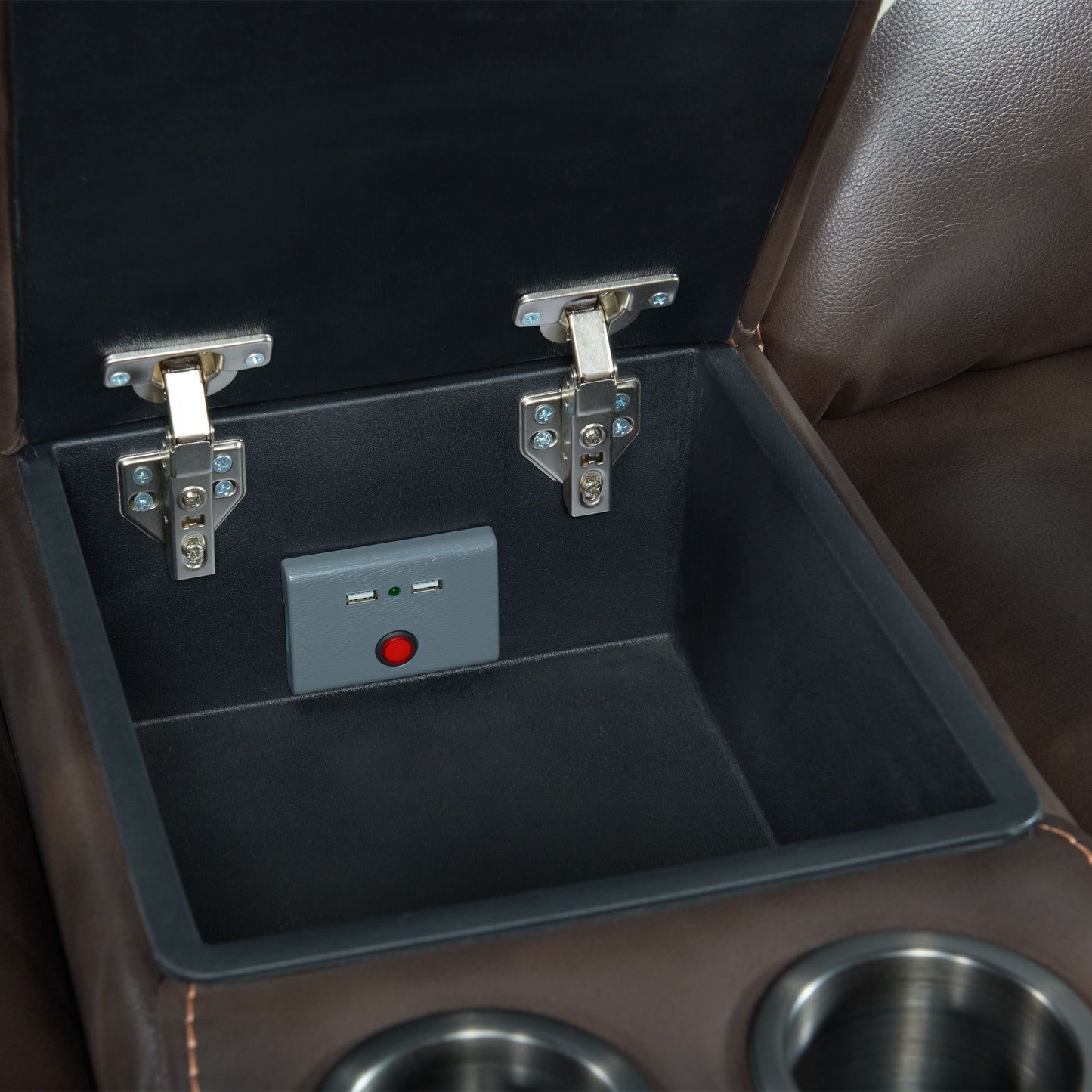 Silhouette - Dual-Power Loveseat - Bolero Coffee