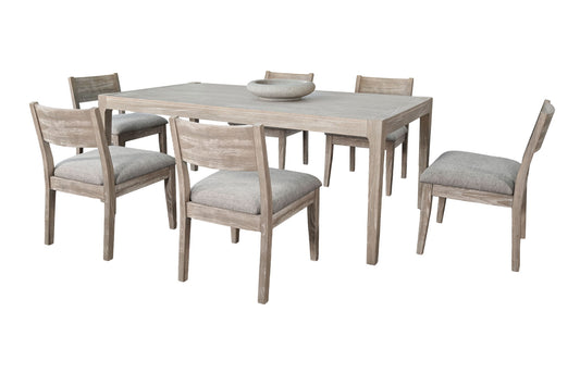 Modern - Blair 7 Piece Full Back Chair Dining Set - Wheat
