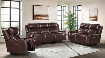 Wainwright - Dual-Power Sofa - Reddish Brown