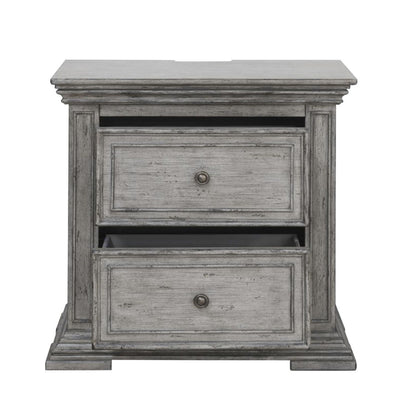 Big Valley - 2 Drawer Night Stand w/ Charging Station