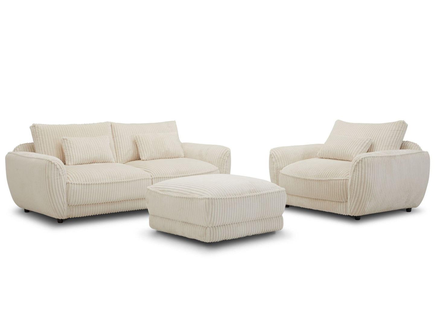Utopia - 2 Seat Sofa With Lumbar Pillow - Mega Ivory