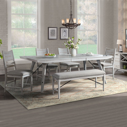 Modern Rustic - Dining Bench - Weathered White