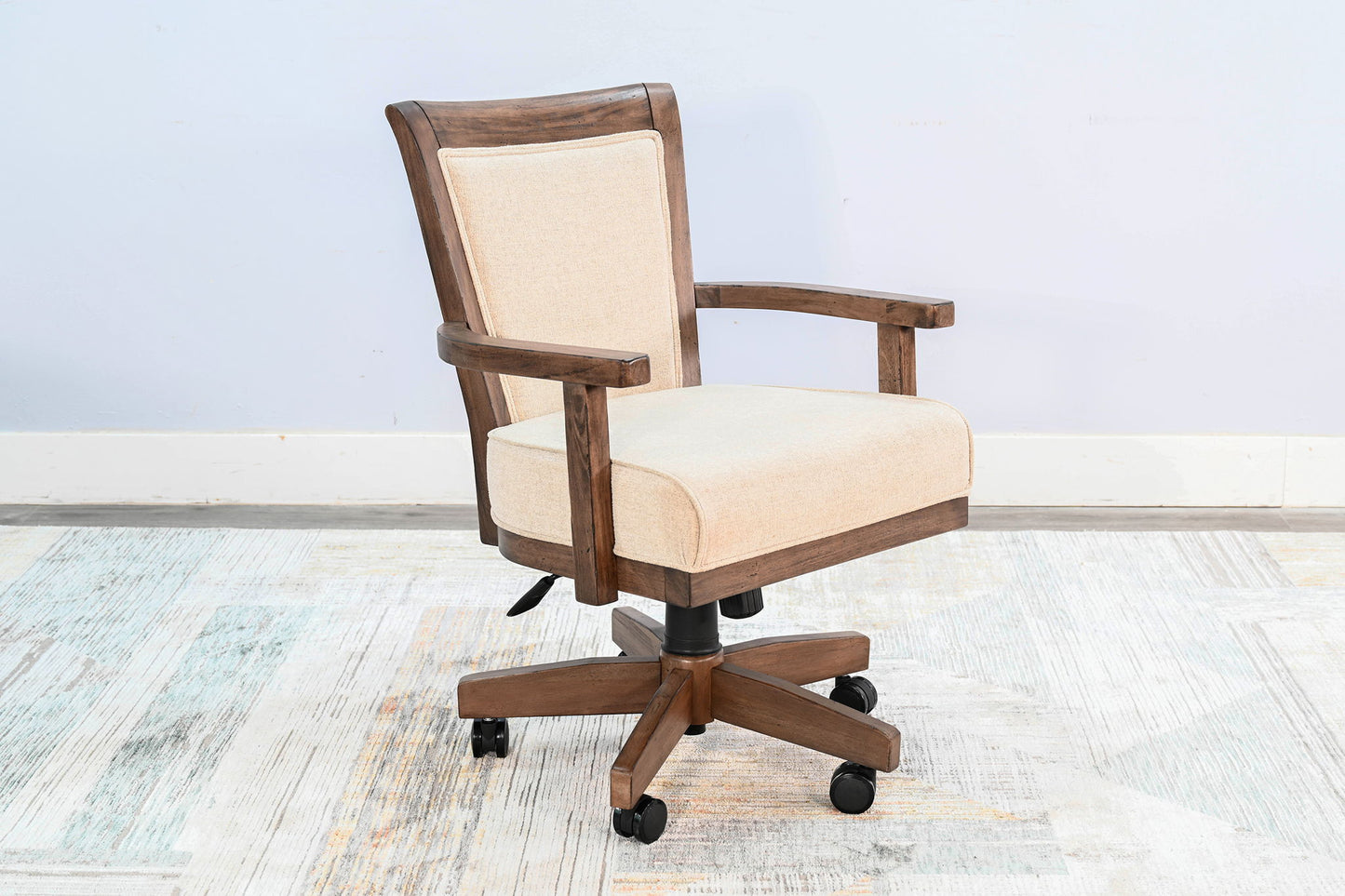 Doe Valley - Game Chair With Casters, Cushion Seat & Back - Buckskin / Beige
