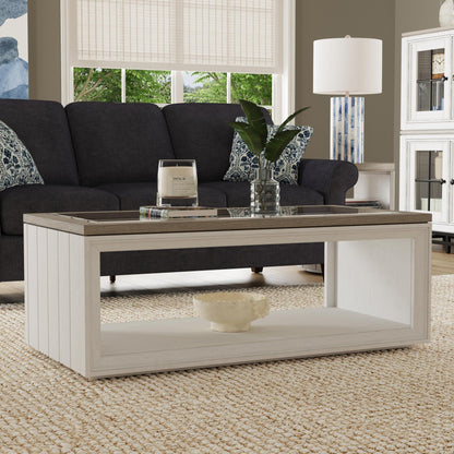 Melody - Rectangular Coffee Table With Casters - White
