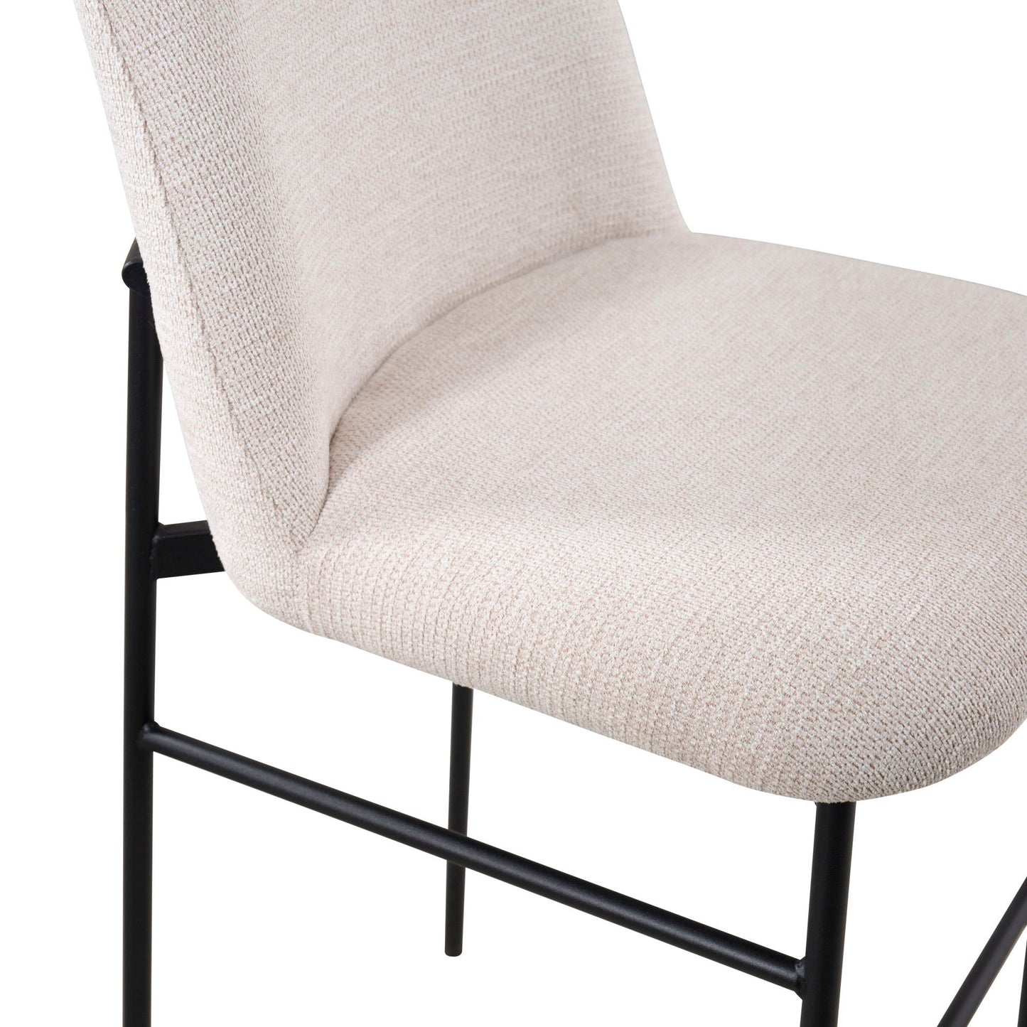 Erik - Bar Chair With Black Metal Frame (Set of 2)
