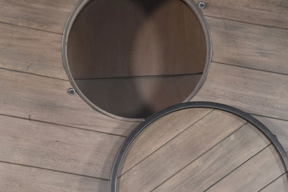 Doe Valley - Round Pub Table With Wine Barrel Base - Buckskin