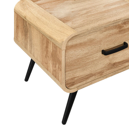 Rowan - One Drawer End Table/Bedside Table - Natural