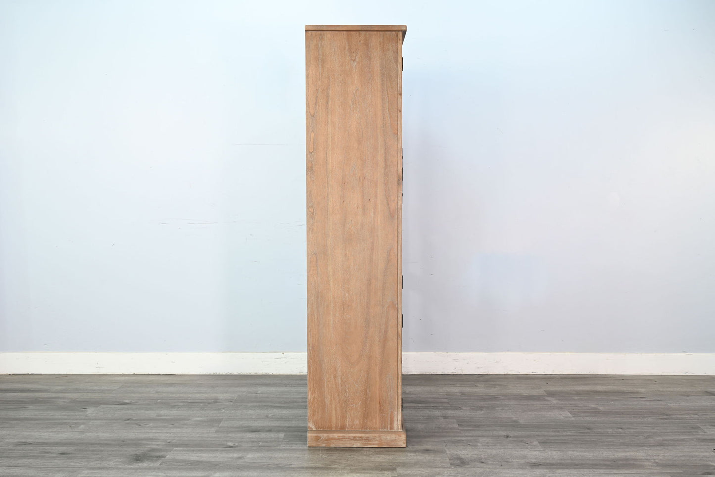 Elena - Tall Wood Cabinet With Arched Glass Doors