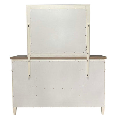 Americana Modern Bedroom - 9 Drawer Dresser And Mirror - Cotton