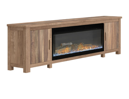 Natural Parota - Electric Fireplace - Brown Cappuccino