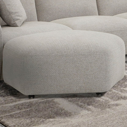 Playful - Ottoman With Casters - Canes Cobblestone