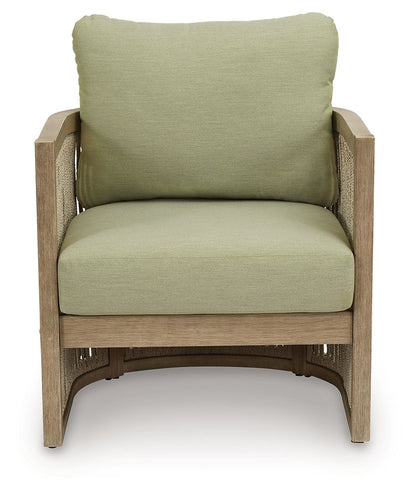 Serena Shores - Lounge Chair With Cushion (Set of 2) - Beige / Green