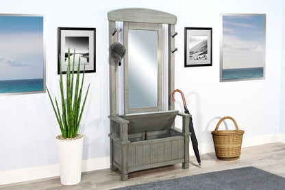 4-Hook Farmhouse Wood Hall Tree - Little Boy Blue