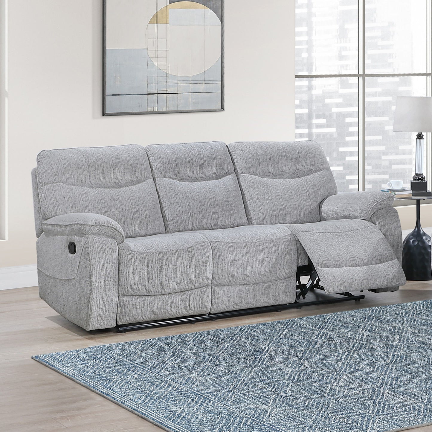 Chablis - Reclining Sofa - Mist Gray