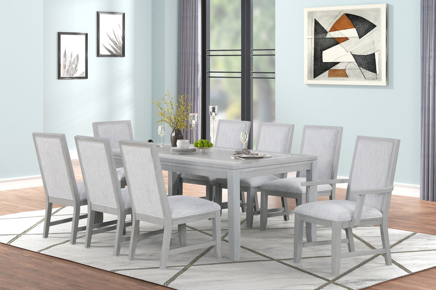 Fiona - Rectangle Dining Table - Mist Gray
