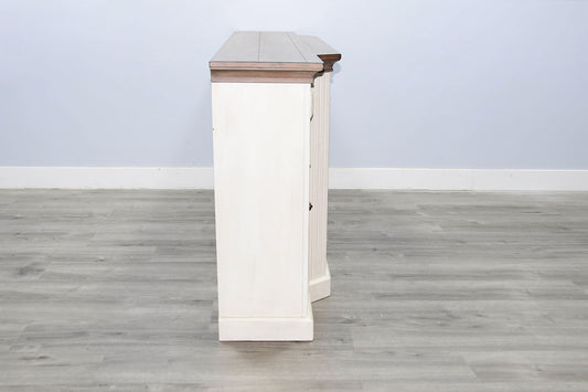 Media Console With Electric Fireplace - Buckskin / White