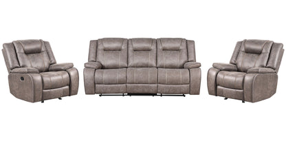 Blake - Manual Glider Reclining Sofa And 2 Recliners - Desert Taupe