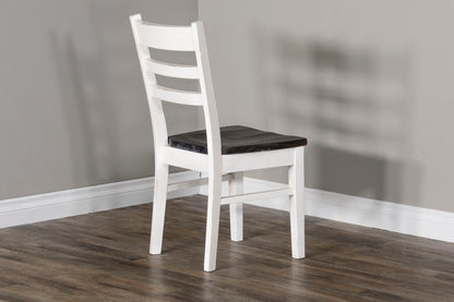 Carriage House - Ladderback Chair - White / Dark Brown
