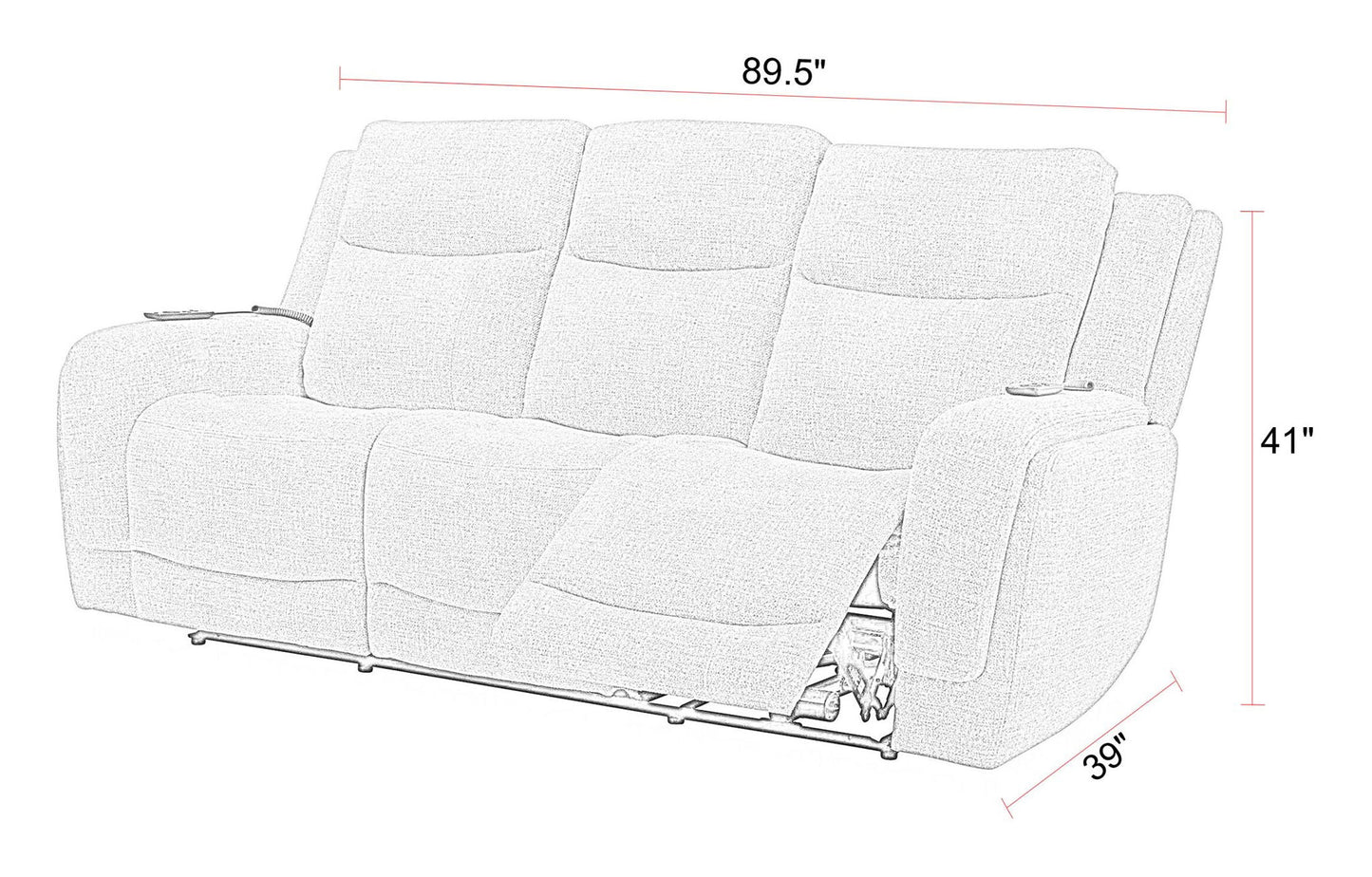 Penfield - Power Zero G Sofa With Heat, Massage & Speaker P3 - Frappe
