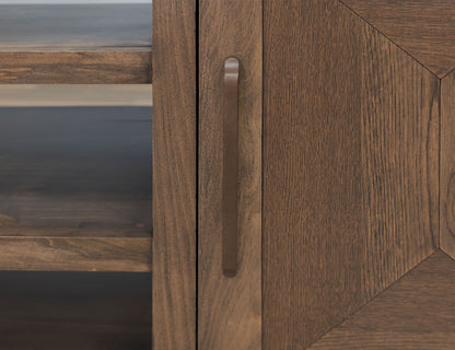 Novus lodge - 2 Doors TV Stand - Walnut Brown