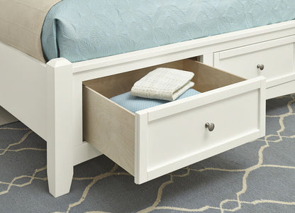 Bonanza - Pebble Gray Upholstered Bed With Storage Footboard