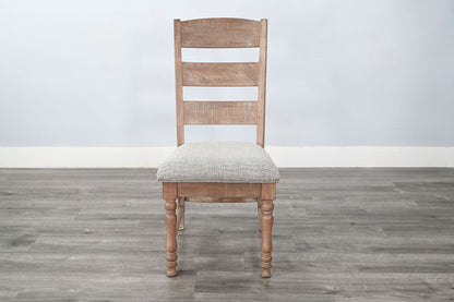 Sierra - Rustic Ladder Back Dining Chair With Cushion Seat (Set of 2) - Amber