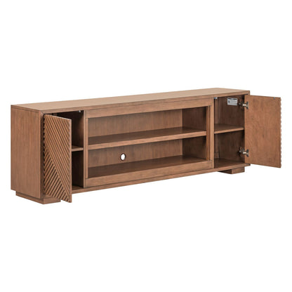 Fireplace TV Consoles - 84'' Fireplace TV Console Multiplees - Light Brown