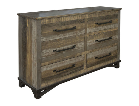 Loft - 6 Drawer Dresser - Two Tone Gray / Brown