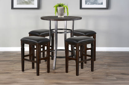 Metal Frame Backless Pub Set - Tobacco Leaf