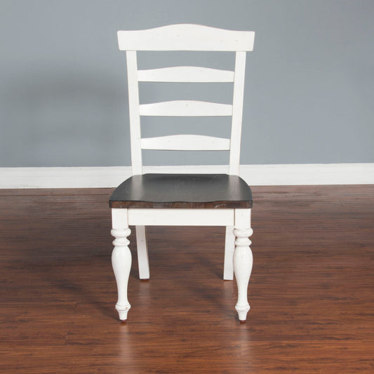 Carriage House - 41" Ladderback Chair - White / Black