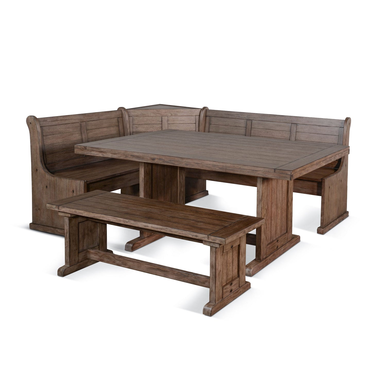 Doe Valley - Wood Breakfast Nook Dining Set - Buckskin