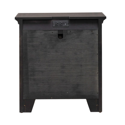 Paradise Valley - Nightstand With Charging Station - Saddle Brown