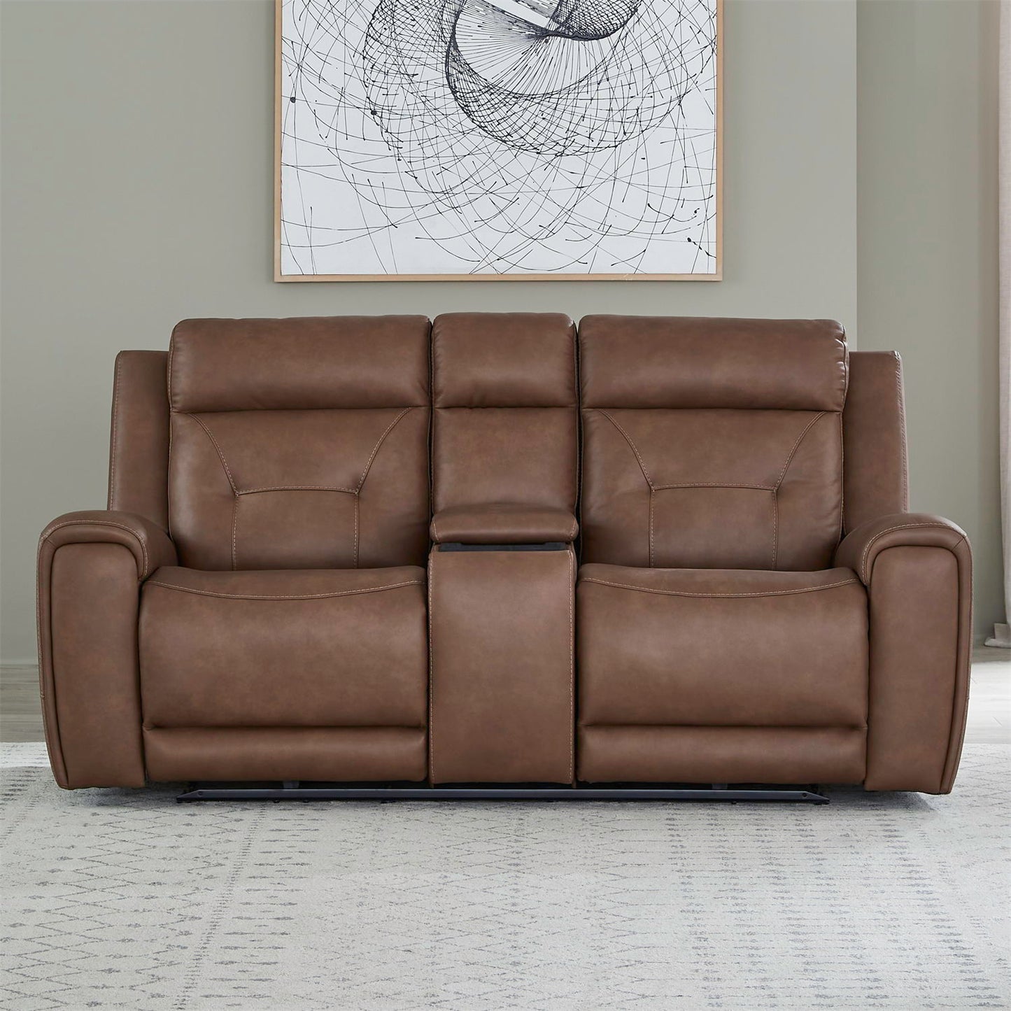 Beckham - Loveseat With Console P2 & ZG - Aline Saddle