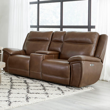 Jameson - Power Reclining Zero Gravity Console Loveseat - Hickory