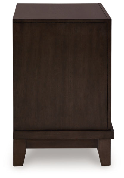 Neymorton - Two Drawer Night Stand - Dark Grayish Brown