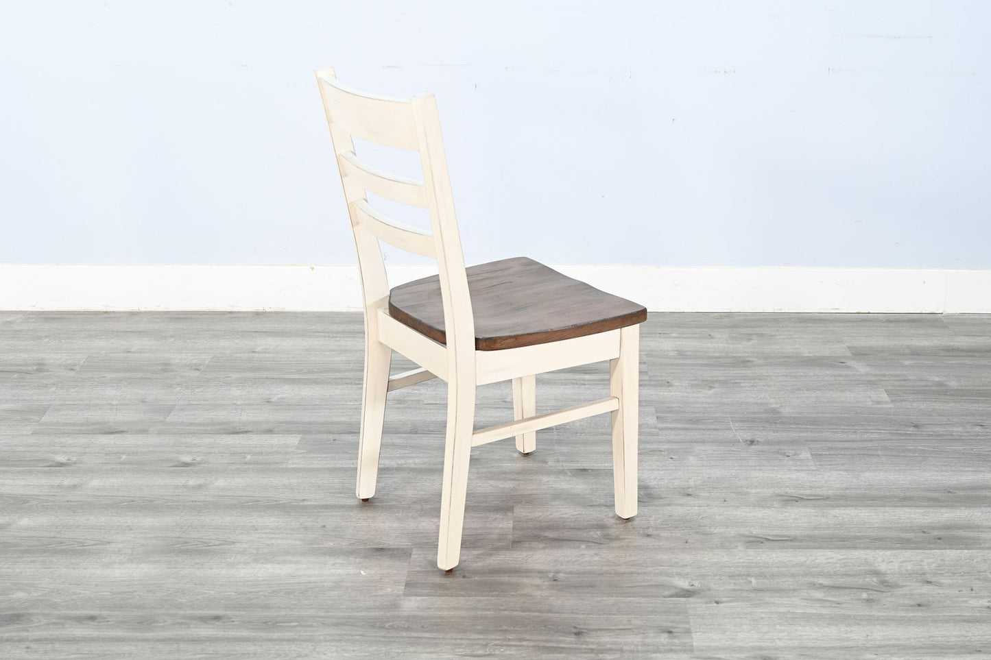 Pasadena - Ladderback Chair, Wood Seat (Set of 2) - Buckskin / Marble White