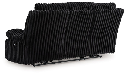 Rhine Falls - Reclining Power Sofa With Drop Down Table - Onyx