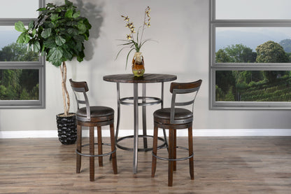 Metal Frame Backless Pub Set - Tobacco Leaf