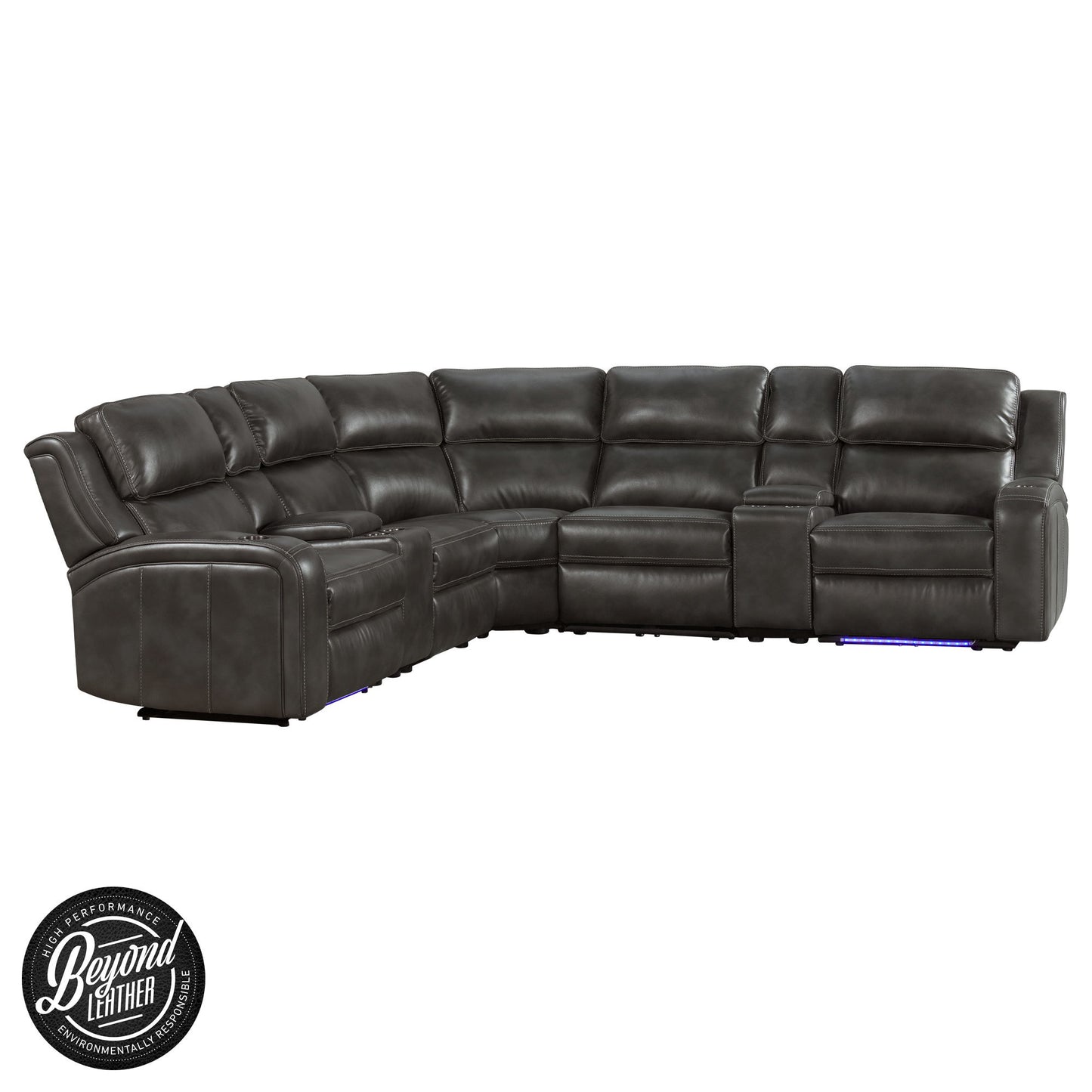 Silhouette - Dual-Power Sectional Set - Bolero Slate